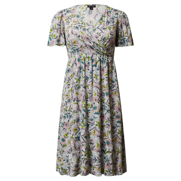 NEW TORRID‎ Wrap Dress 2X Midi Pockets Swiss Dot Flutter Sleeve Surplice V-Neck - Picture 1 of 7